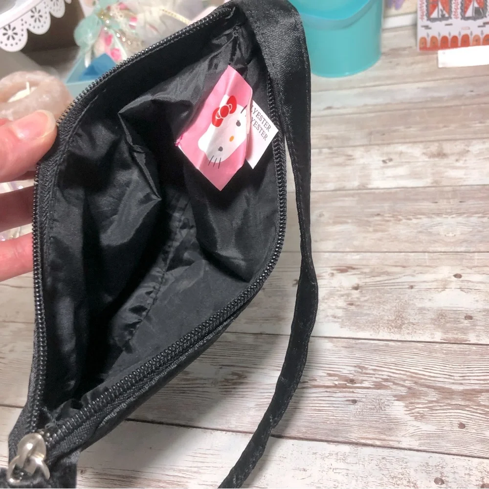 Hello Kitty Black & Pink Children’s Purse Handbag Bow Tulle Ruffles Stars Sanrio - Picture 4 of 4